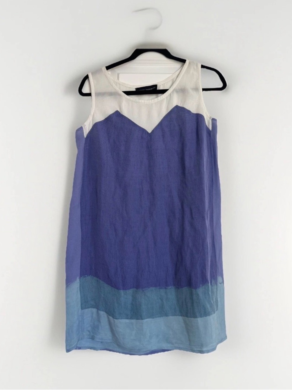 Vintage Lindsey Thornburg Sheer Blue Ombré Sleeveless Mini Dress Size 2